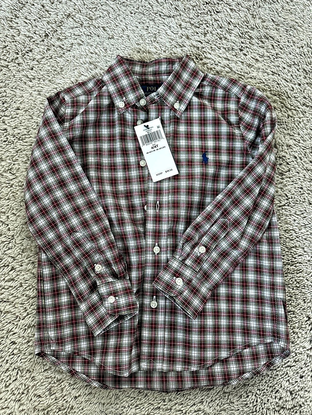 Polo Ralph Lauren Natural Stretch Cotton Poplin Shirt Boys 4T